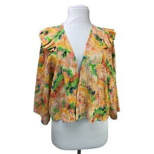 Anthropologie Tie Dye Multicolored Lace Jacket Sweater One Size ⭐️